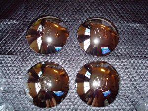 Set of (4) Chrome Hubcap, Early with small logo