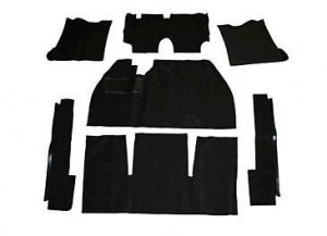 69-72 Type 1 7 Piece Black Carpet Kit with foot rest
