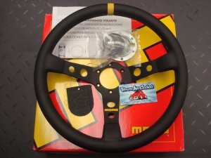 MOMO Steering Wheel, 350mm, Black Leather MOD 07