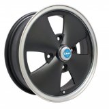 4 Spoke Wheel, Matte Black, 5.5" Wide, Fits 4 on 130mm VW, Dunebuggy & VW