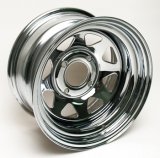 4-LUG WHEEL , 8 INCH, CHROME