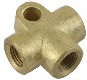 113-611-755 (113611755 803611755) T Piece brake Fluid Distributor BRASS BRAKE LINE T-FITTING - ALL BEETLE / GHIA / BUS 50-79 / TYPE 3 / THING