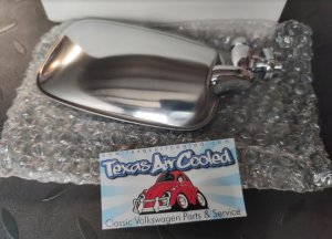 (141-857-501 141857501) - OUTSIDE MIRROR LEFT - GHIA 66-74 - SOLD EACH Side View Mirror, Left, Large Style GHIA 66-74