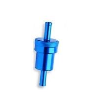Blue Anodized Inline Fuel Filter 1/4" Billet 6061 Re Usable