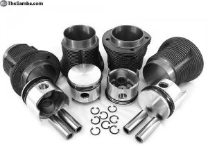 311.198.085.5 (311198069B) - PISTON & CYLINDER COMPLETE SET ( FOR 1 ENGINE) - 85.5MM 1600CC 70-79 - UPGRADES 67-69 - SOLD COMPLETE SET FOR 1 ENGINE New!