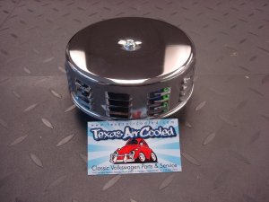 5 1/2 X 2 CHROME LOUVERED AIR CLEANER FOR STOCK SOLEX CARB
