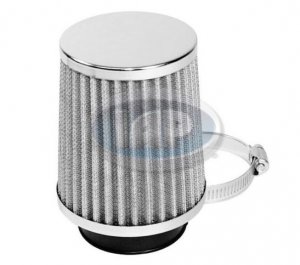AC129745 CHROME TAPERED AIR POD CLEANER 2" NECK 4-3/4" TALL