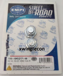 EMPI 16-9527-0 VW BUG ENGINE CASE HEX HEAD OIL RELIEF SPRING PLUG, PAIR